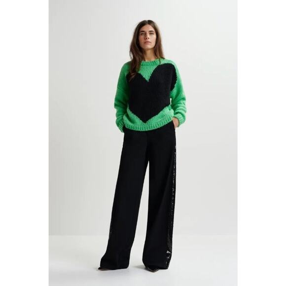 ESSENTIEL ANTWERP Sz XS Green Heart Intarsia Pullover Sweater NWT - Picture 11 of 11